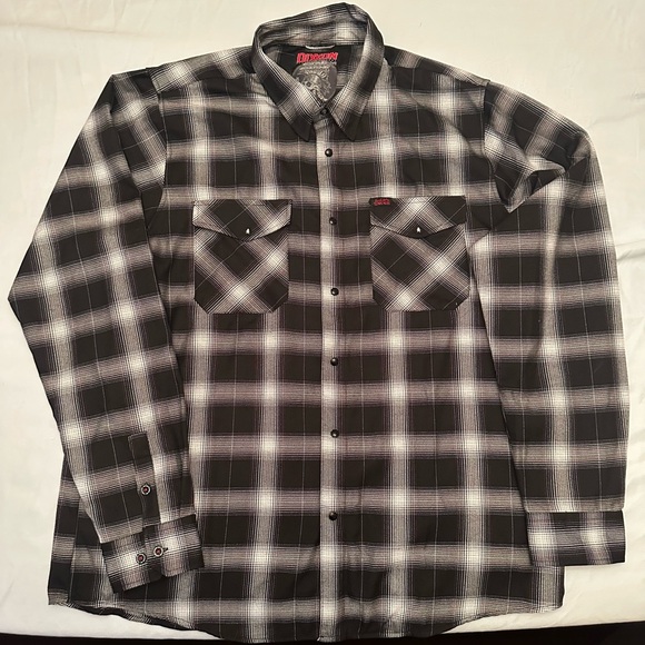 DIXXON Black and White Plaid Button Down Shirt - Picture 1 of 1